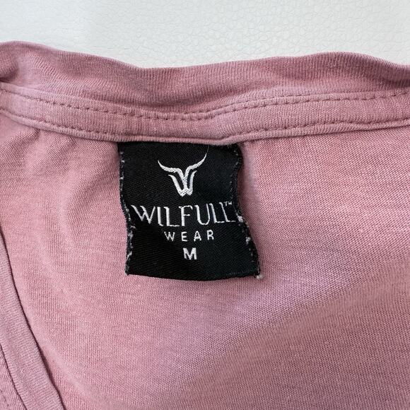 Wilfull Wear Graphic Tee Womens M‎ Mauve "Easily Distracted by Chickens" Quirky - Picture 2 of 8
